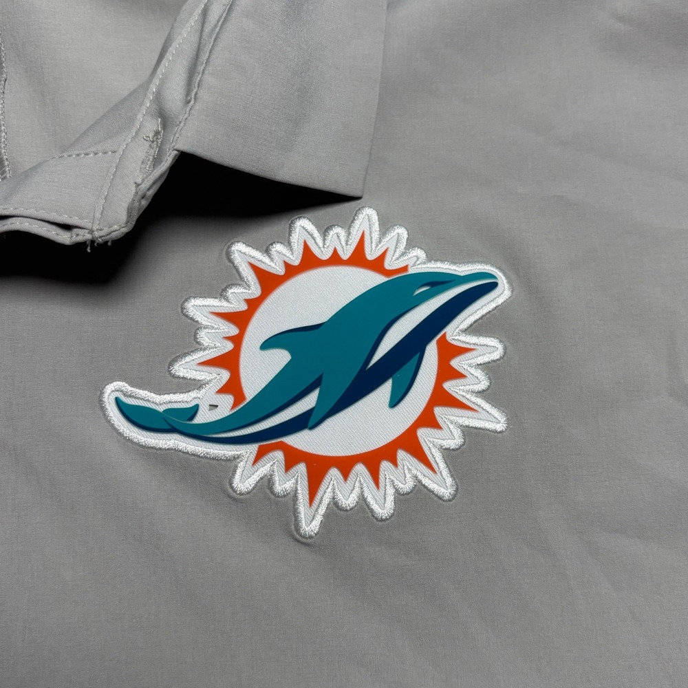Miami Dolphins Nike Dri Fit Mens‎ L Team Issued Polo Shirt Gray NFL On Field - Picture 7 of 9